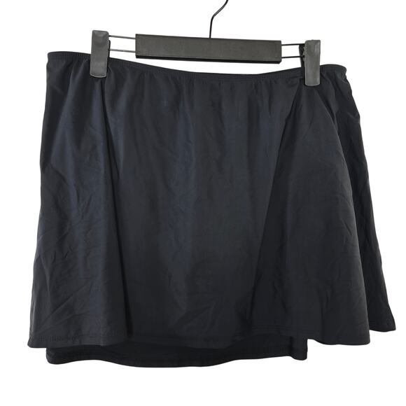 Assets by Spanx Black Skirted Swim Bottom Skort Size XL - Picture 1 of 6